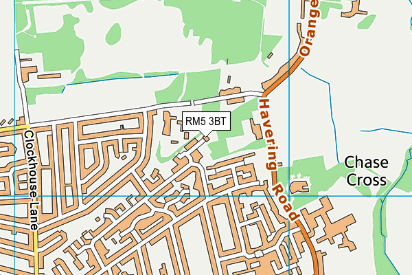 RM5 3BT map - OS VectorMap District (Ordnance Survey)