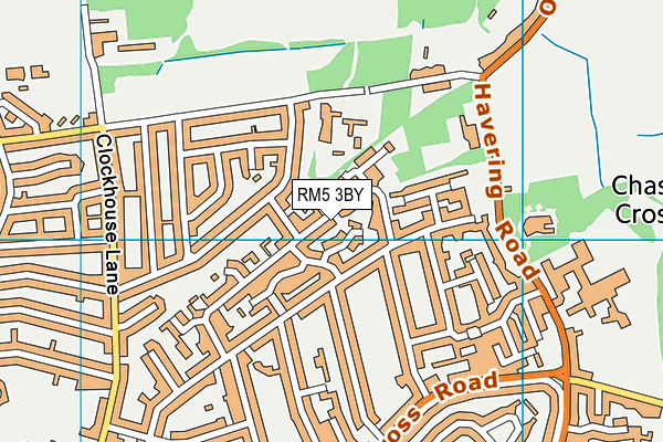 RM5 3BY map - OS VectorMap District (Ordnance Survey)