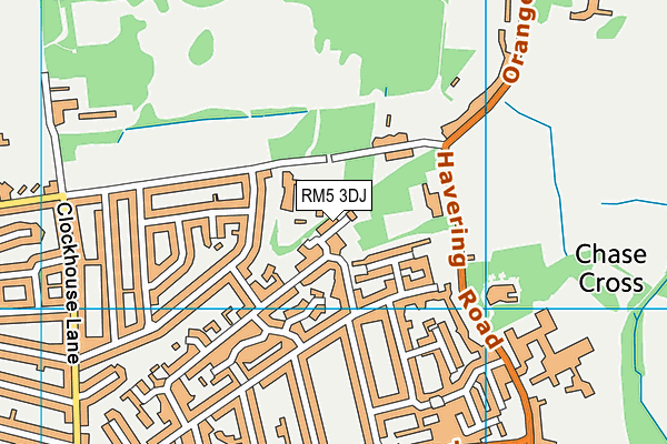 RM5 3DJ map - OS VectorMap District (Ordnance Survey)
