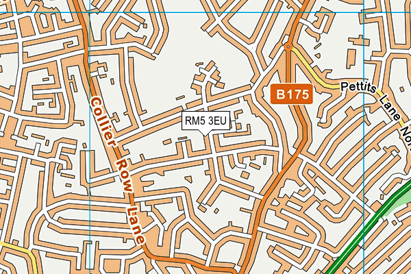RM5 3EU map - OS VectorMap District (Ordnance Survey)