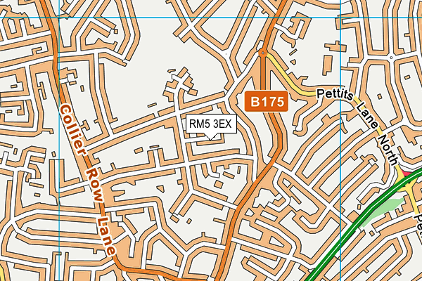 RM5 3EX map - OS VectorMap District (Ordnance Survey)
