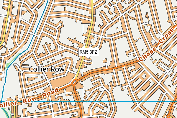 RM5 3FZ map - OS VectorMap District (Ordnance Survey)