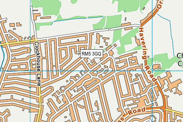 RM5 3GQ map - OS VectorMap District (Ordnance Survey)