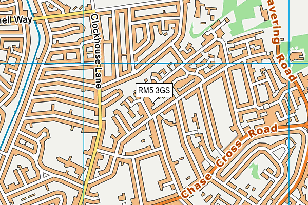RM5 3GS map - OS VectorMap District (Ordnance Survey)