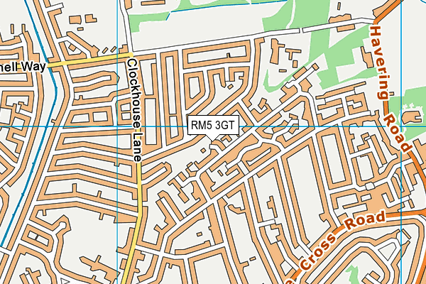 RM5 3GT map - OS VectorMap District (Ordnance Survey)