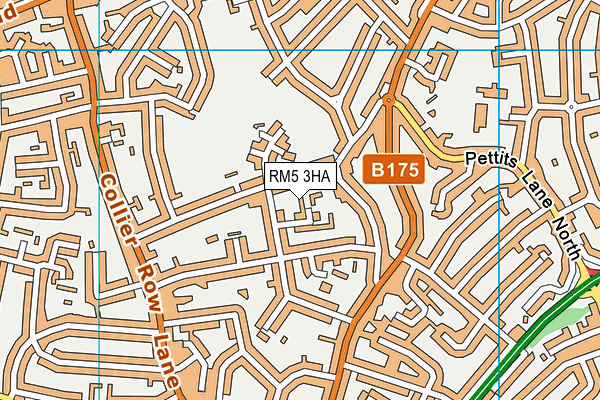 RM5 3HA map - OS VectorMap District (Ordnance Survey)