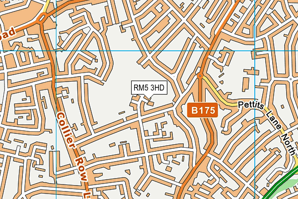 RM5 3HD map - OS VectorMap District (Ordnance Survey)
