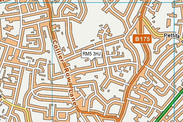 RM5 3HJ map - OS VectorMap District (Ordnance Survey)