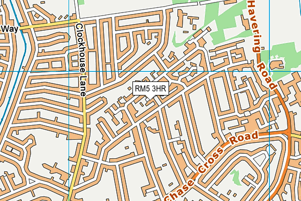 RM5 3HR map - OS VectorMap District (Ordnance Survey)