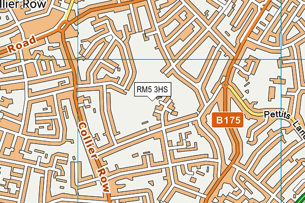 RM5 3HS map - OS VectorMap District (Ordnance Survey)