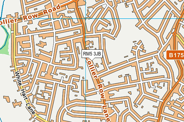 RM5 3JB map - OS VectorMap District (Ordnance Survey)