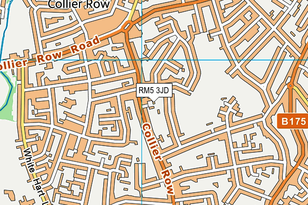 RM5 3JD map - OS VectorMap District (Ordnance Survey)