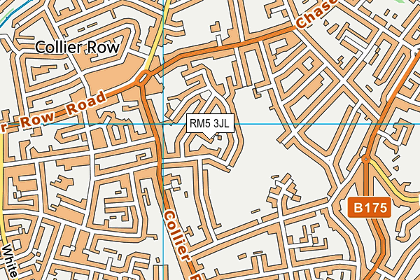 RM5 3JL map - OS VectorMap District (Ordnance Survey)