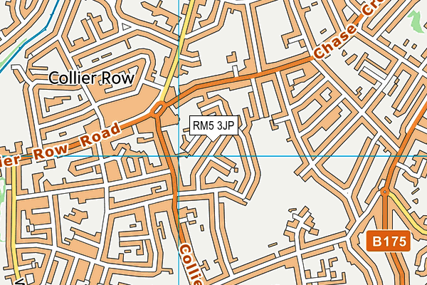 RM5 3JP map - OS VectorMap District (Ordnance Survey)