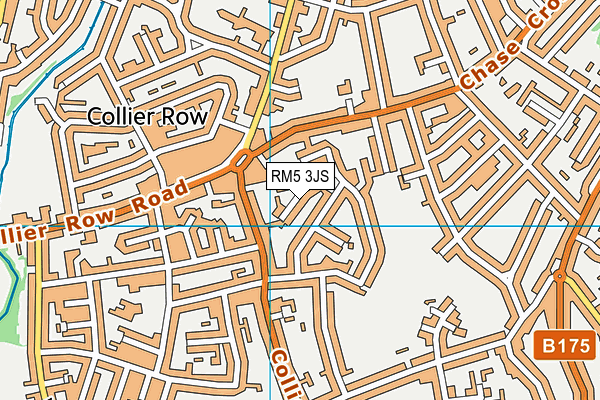 RM5 3JS map - OS VectorMap District (Ordnance Survey)