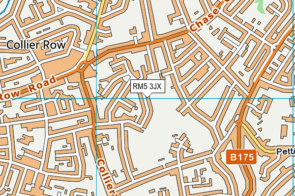 RM5 3JX map - OS VectorMap District (Ordnance Survey)