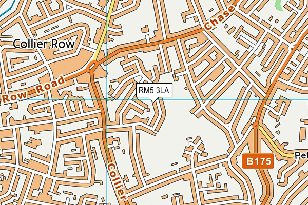 RM5 3LA map - OS VectorMap District (Ordnance Survey)