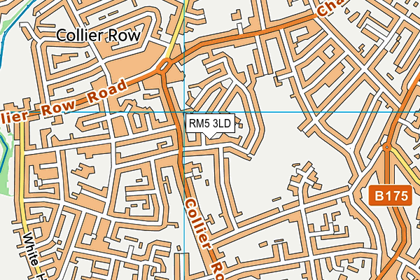 RM5 3LD map - OS VectorMap District (Ordnance Survey)