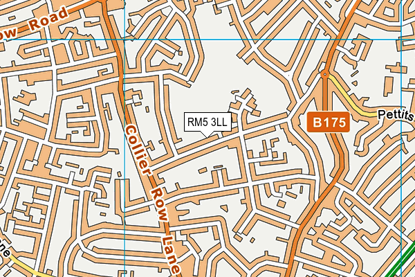 RM5 3LL map - OS VectorMap District (Ordnance Survey)