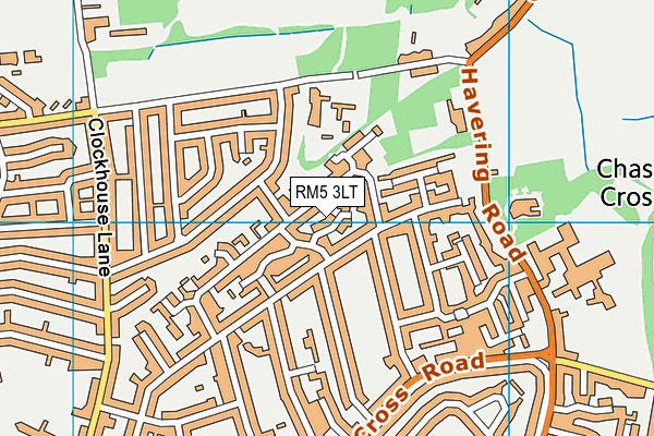 RM5 3LT map - OS VectorMap District (Ordnance Survey)