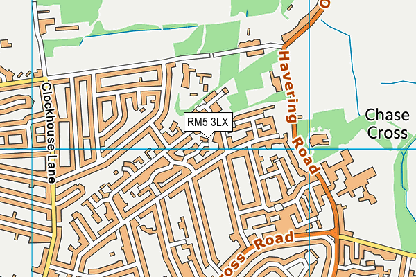 RM5 3LX map - OS VectorMap District (Ordnance Survey)