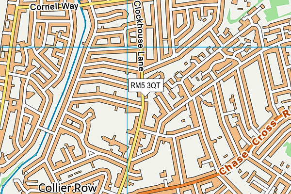 RM5 3QT map - OS VectorMap District (Ordnance Survey)