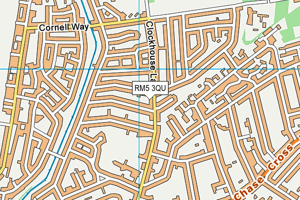RM5 3QU map - OS VectorMap District (Ordnance Survey)