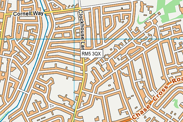 RM5 3QX map - OS VectorMap District (Ordnance Survey)