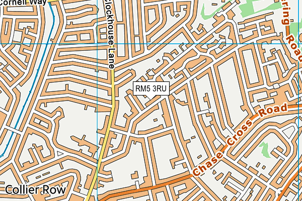 RM5 3RU map - OS VectorMap District (Ordnance Survey)