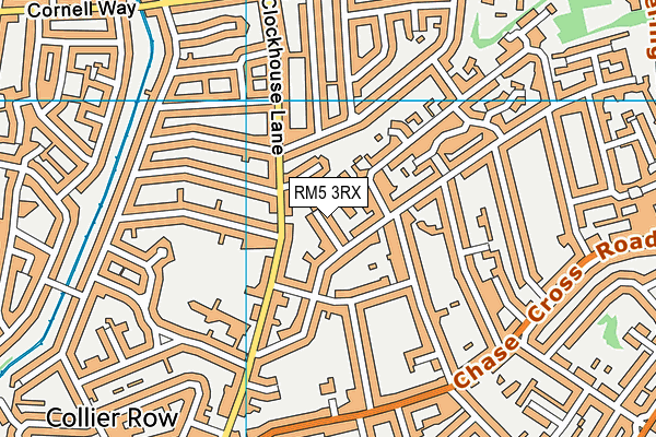 RM5 3RX map - OS VectorMap District (Ordnance Survey)