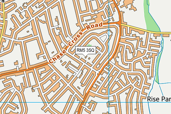 RM5 3SQ map - OS VectorMap District (Ordnance Survey)