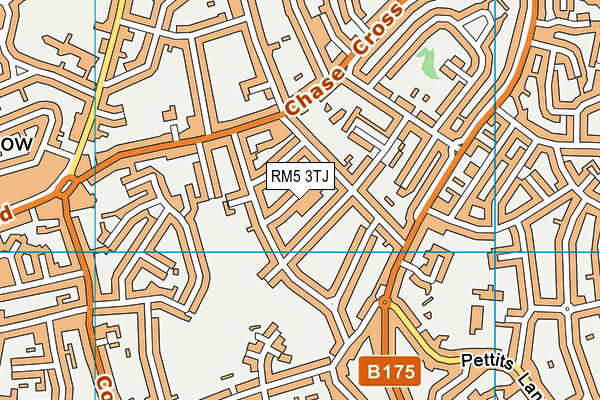 RM5 3TJ map - OS VectorMap District (Ordnance Survey)