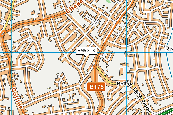RM5 3TX map - OS VectorMap District (Ordnance Survey)