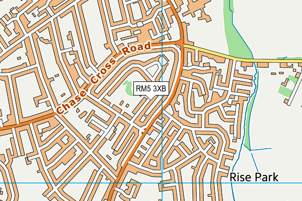 RM5 3XB map - OS VectorMap District (Ordnance Survey)