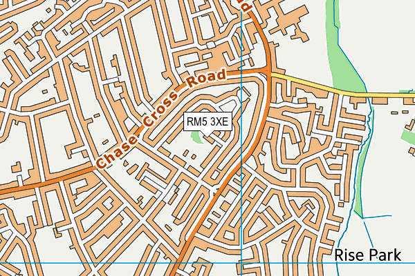 RM5 3XE map - OS VectorMap District (Ordnance Survey)