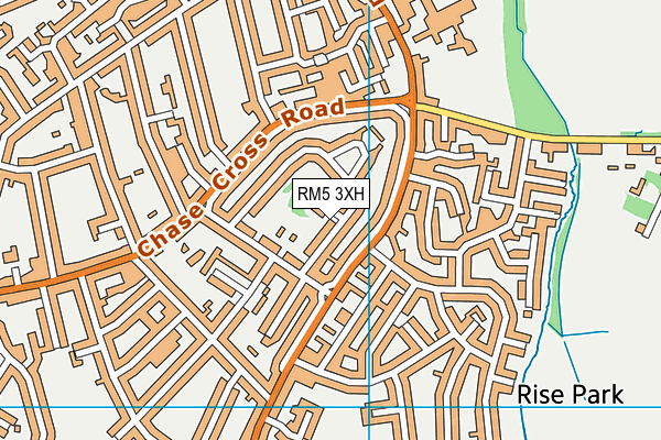 RM5 3XH map - OS VectorMap District (Ordnance Survey)