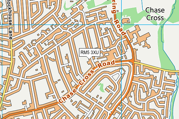 RM5 3XU map - OS VectorMap District (Ordnance Survey)