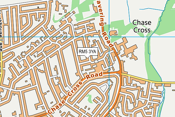 RM5 3YA map - OS VectorMap District (Ordnance Survey)