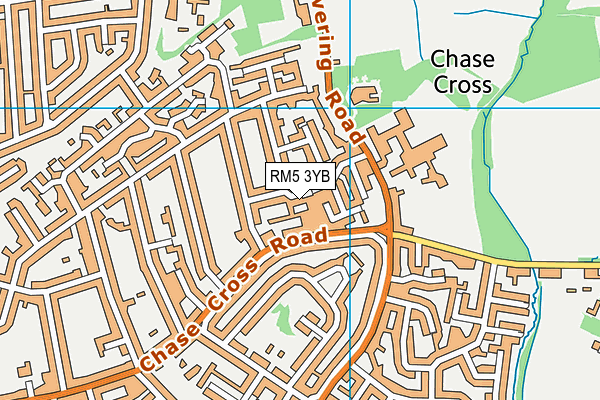 RM5 3YB map - OS VectorMap District (Ordnance Survey)