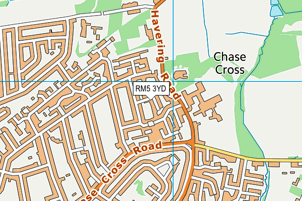 RM5 3YD map - OS VectorMap District (Ordnance Survey)