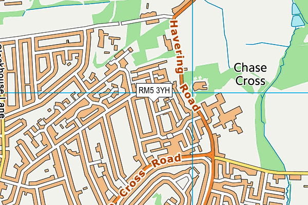 RM5 3YH map - OS VectorMap District (Ordnance Survey)