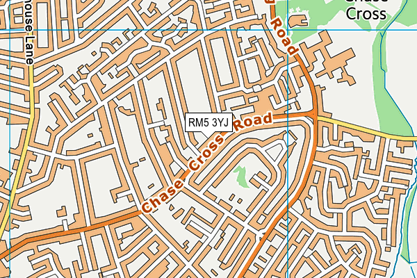 RM5 3YJ map - OS VectorMap District (Ordnance Survey)