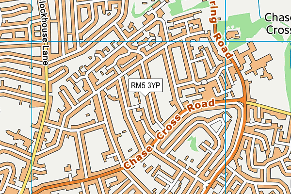 RM5 3YP map - OS VectorMap District (Ordnance Survey)