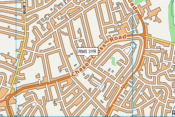 RM5 3YR map - OS VectorMap District (Ordnance Survey)