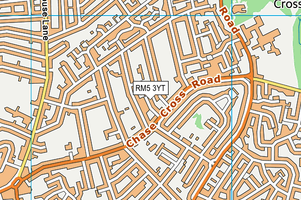 RM5 3YT map - OS VectorMap District (Ordnance Survey)