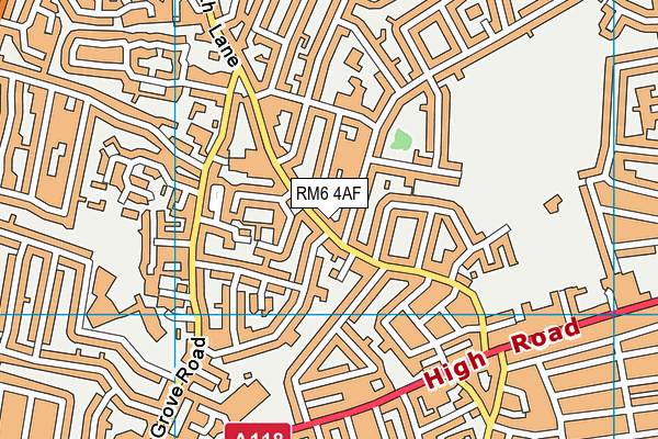 RM6 4AF map - OS VectorMap District (Ordnance Survey)