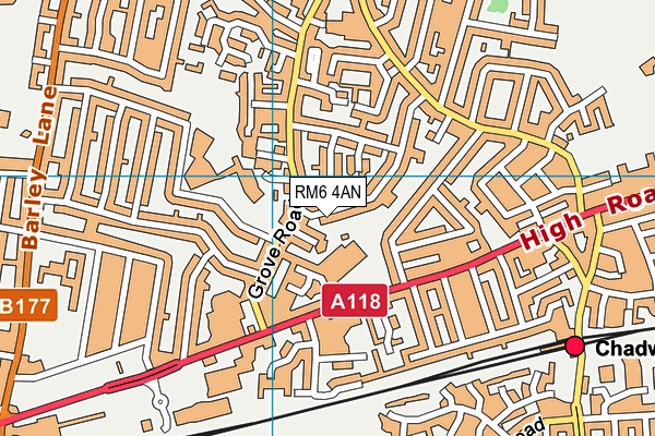 RM6 4AN map - OS VectorMap District (Ordnance Survey)