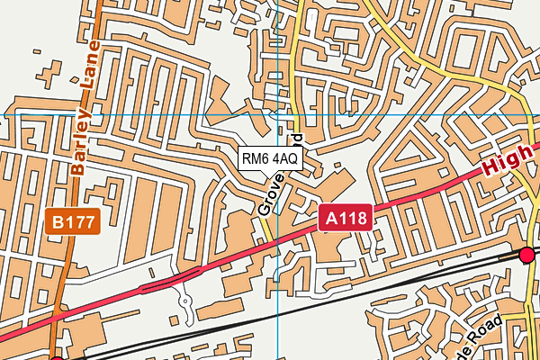 RM6 4AQ map - OS VectorMap District (Ordnance Survey)