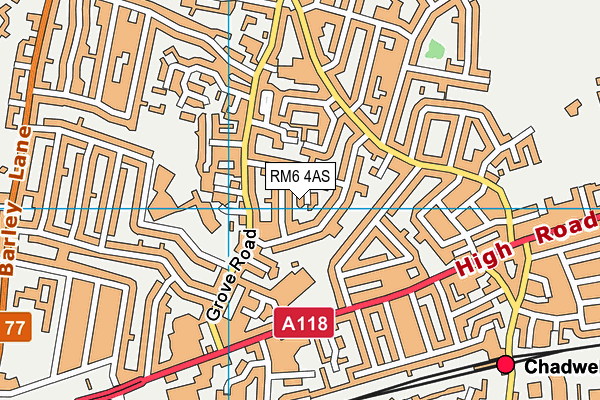 RM6 4AS map - OS VectorMap District (Ordnance Survey)