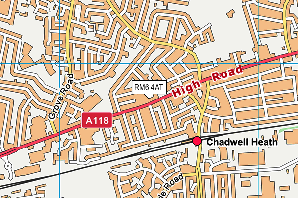 RM6 4AT map - OS VectorMap District (Ordnance Survey)
